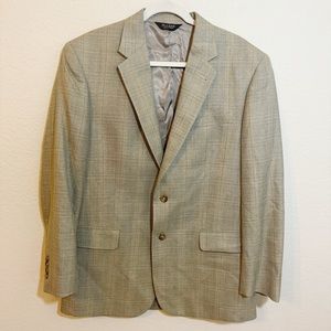 Jos A Bank Signature Gold Silk Wool 2‎ Button Sport Coat 42 Reg Tan
